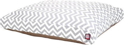 Majestic Pet Chevron Rectangle Dog Bed Washable – Non Slip Comfy Pet Bed – Crate Bed with Removable Washable Cover – Kennel Bed for Sleeping, Polyester Fiber, Medium, Gray