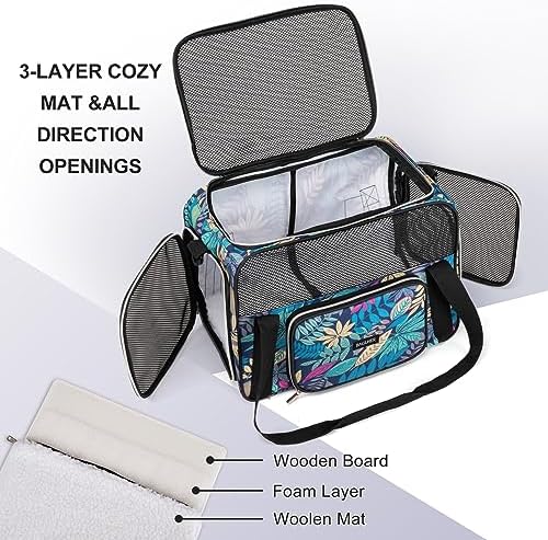 BAGLHER Pet Travel Carrier for Small Medium Cats & Dogs, Airline Approved Soft Sided