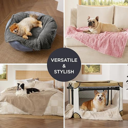 Bedsure Dog Blankets for Medium Dogs Cats Soft 300GSM Fleece,30x40 Pink