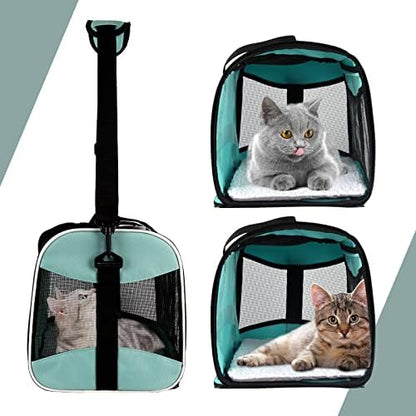 Cat Dog Carriers Soft-Sided Pet Carrier Large Cats for Medium Big Cat Small Dog Puppy up to 16lbs TSA Airline Approved Animal Collapsible Cat Carrier Carriers Travel Carrier Cat Bag (17x11x11)