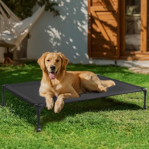 Veehoo Outdoor Elevated Dog Bed Large Sized Dogs, Cooling Raised Dog Cots