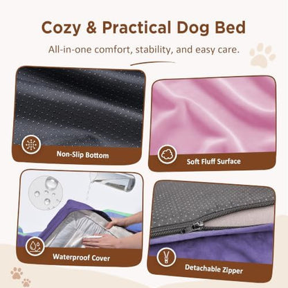Comfort Expression Orthopedic Dog Bed for Extra Large Dogs with Bolster