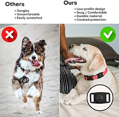 Pup Culture AirTag Dog Collar Holder (2 Pack), Extra-Durable, Lightweight, and Protective AirTag Case for Dog Collar - Track Your Pet Using Apple AirTag Technology - Dog Collar AirTag Holder
