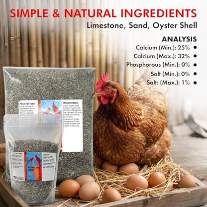Morning Bird Poultry Grit for Chicken, Mineral-Rich Chicken Grit Formula for Digestion & Calcium Support, 4.5 lbs (3-Pack, 1.5 lbs Each)