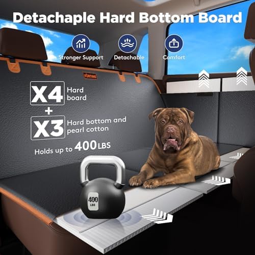 FURTIME Dog Car Seat Cover for Back Seat, PU Leather Back Seat Extender