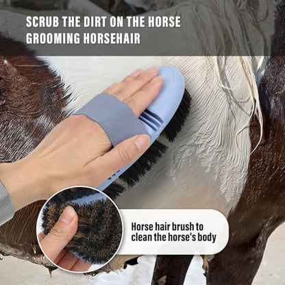 Soft Horsehair Horse Face Brush Flexible Horse Brush for Grooming