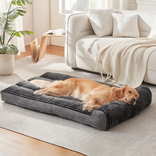 Dog Beds for Giant Large Dogs Breeds,Sofa Dog Bed with Pillow for Crate Kennel, Super Soft Pet Bed for Support Bolster, Comfortable Pet Couch Bed & Non-Slip Bottom