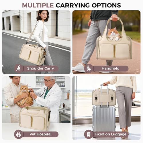 Dog Cat Carrier Airline Approved Collapsible Soft-Sided Pet Travel Bag