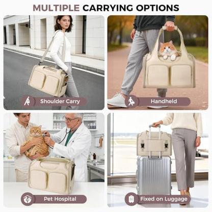 Dog Cat Carrier Airline Approved Collapsible Soft-Sided Pet Travel Bag