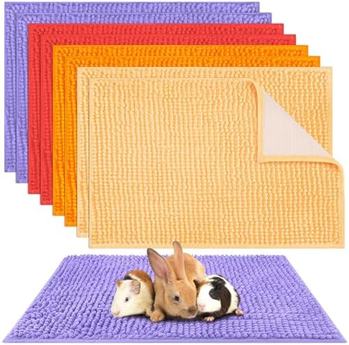Barydat 8 Pcs 24x16'' Guinea Pig Cage Liner, Beige, Brown, Red, Orange