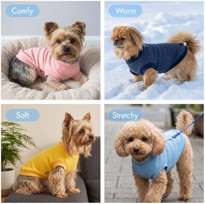 1 Pack Dog Shirt for Small Supplies Functional Waffle Dog Clothes Warm Soft Sweatshirt Outfit for Dogs Cats Pet Apparel