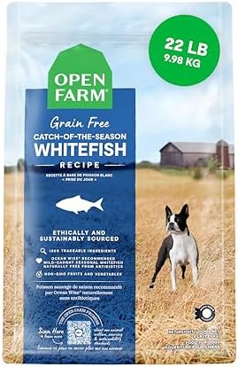 Open Farm Grain Free Dry Dog Food, Wild Caught Whitefish Kibble, 22lb Bag