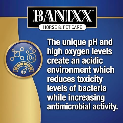 BANIXX Horse and Pet Care Spray for Horses, Dogs and Cats, Daily Skin and Coat Care Spray, Alcohol-Free, Non-Staining, No Odor, Made in USA, Grooming and Hoof Care Formula, 8 oz