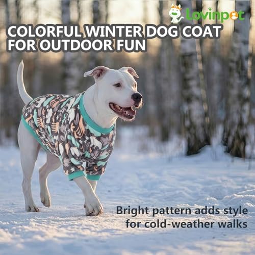 LovinPet Flannel Dog Coat, Winter Dog Coat, Hippos Zoo, L