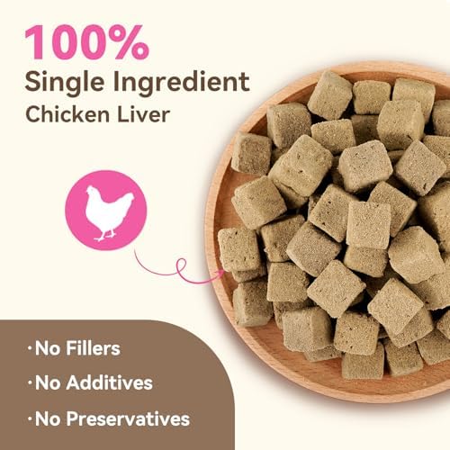 Freeze Dried Chicken Liver Treats for Dogs & Cats, 10.6 oz
