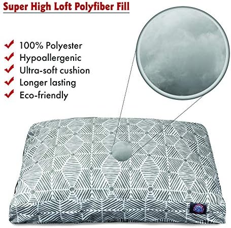 Majestic Pet Rectangular Dog Bed, Large, 44x36x5 in, Washable, Gray