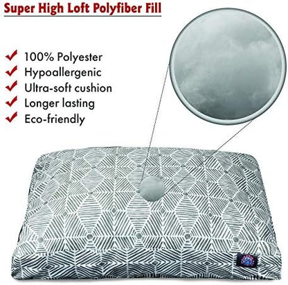 Majestic Pet Rectangular Dog Bed, Large, 44x36x5 in, Washable, Gray