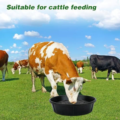 3Pcs Heavy Duty Rubber Feed Pan, 12Q/3Gal Horse Feed Bucket