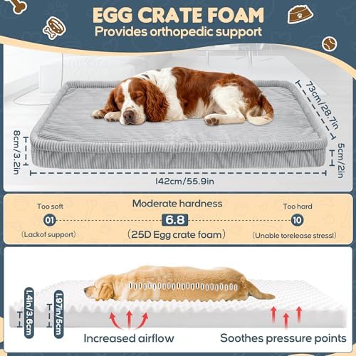 Loiion Dog Car Bed, Non-Slip Backseat Extender Pet Mat 56"x28.7"x2"