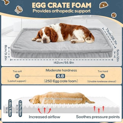 Loiion Dog Car Bed, Non-Slip Backseat Extender Pet Mat 56"x28.7"x2"