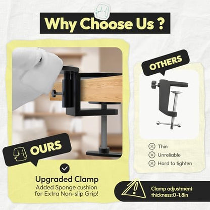 Adjustable Cat Desk Bed, Sunken Design Cat Hammock, Supports Up to 50 lbs, Sturdy Metal Frame with Secure Clamp, Removable Faux Rabbit Plush Cover, Perfect for Home or Gaming Desk (White, XL)