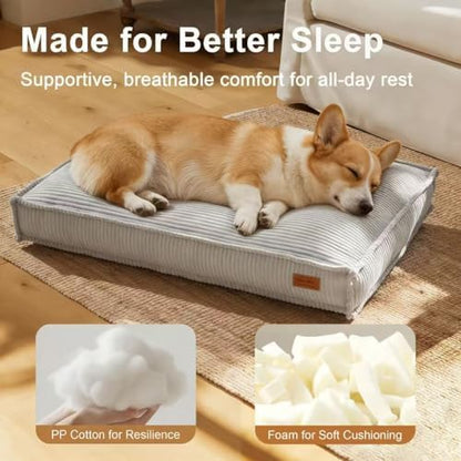FUKUMARU 5.5-Inch Thick Dog Bed Mat, Cozy Flat Dog Kennel Bed for Crate
