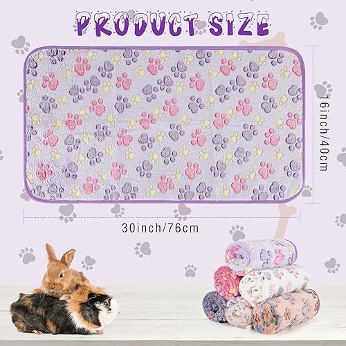 YUEPET 6 Pack Waterproof Guinea Pig Blankets, Fleece Cage Liners, SM