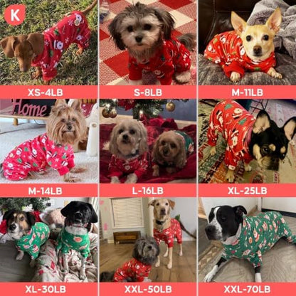 KYEESE Dog Christmas Pajamas for Large Dogs Green Reindeer Velvet Onesie