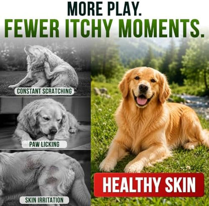 Dog Allergy Relief Chews - Skin Health & Anti-Itch Supplement with Omega-3