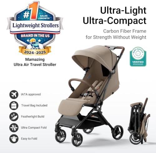 Mamazing Ultra Air Lightweight Baby Travel Stroller with Carbon Fiber Frame