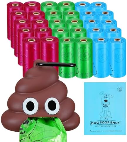 Letalong Dog Poop Bag With Holder, 450 Counts Scented Doggie Waste Bags With 1 Dispenser, Pet Poop Bags Rolls For Doggy