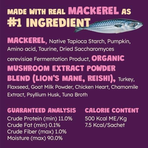 Grain-Free Dog Treats, Mackerel & Turkey Purée, 0.5 oz, 15 Pack