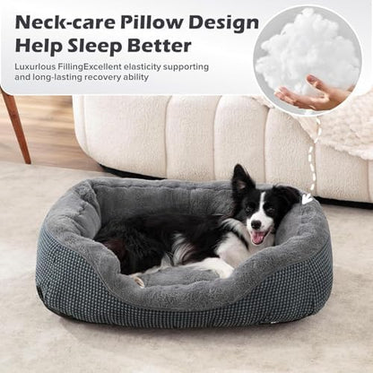 INVENHO XL Dog Beds Large Sized Dog, Washable Orthopedic Warming Soft Sleeping Durable with Anti-Slip Bottom