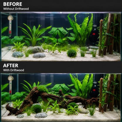 emours Driftwood Branches Reptiles Aquarium Decoration Assorted Size,(6-10 inch in Length),4 Pieces
