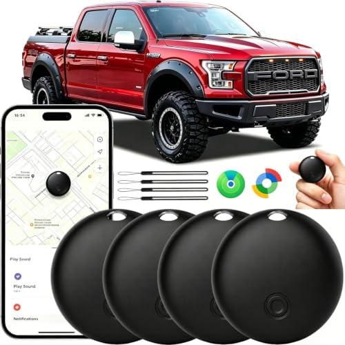 GPS Tracker for Vehicles No Subscription, iOS & Android - 4 Pack