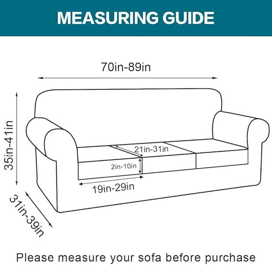 Turquoize 4 Piece Sofa Covers for 3 Cushion Couch Sofa Slipcover Soft Couch Cover for Dogs-Washable Sofa Furniture Cover with 3 Individual Cushion Covers (3 Cushion Sofa, Olive)