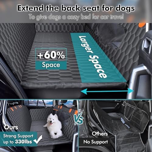 Chumajor XL Back Seat Extender for Dogs, Hard Bottom, Waterproof,400 lb