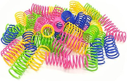 Cat Spring Toys 30 Packs, Plastic Colorful Springs Cat Toys for Cat Kitten Pets, Interactive Cat Toys for Indoor Cats and Kitten