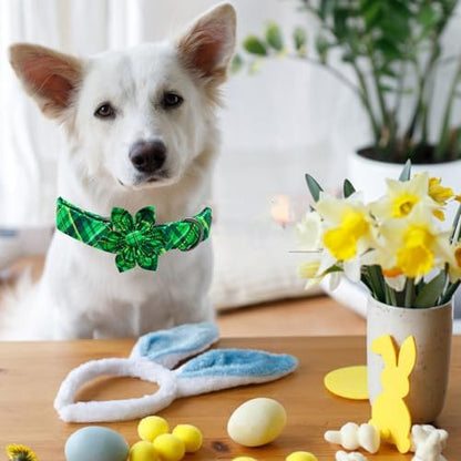 Dog Collar - St. Patrick's Day Dog Collars with Flower Adjustable Girl Pet Gift Collar for Medium Small Large Dogs