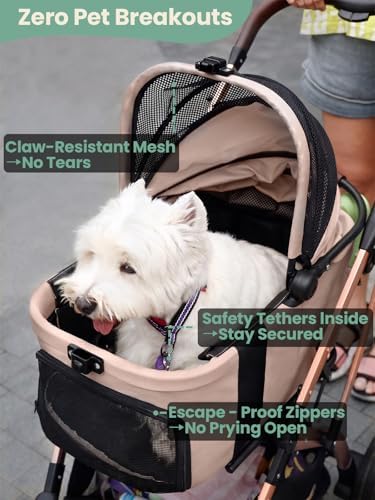 Small Dog Stroller, 5-in-1 Foldable Pet Stroller for Small Dogs Cats