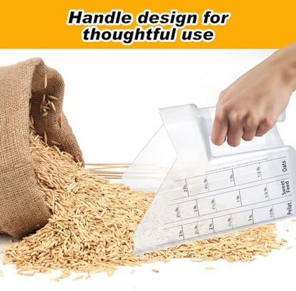 Uiifan 4 Pcs 3 Quart Horse Feed Scoop with Measurements for Farm, White
