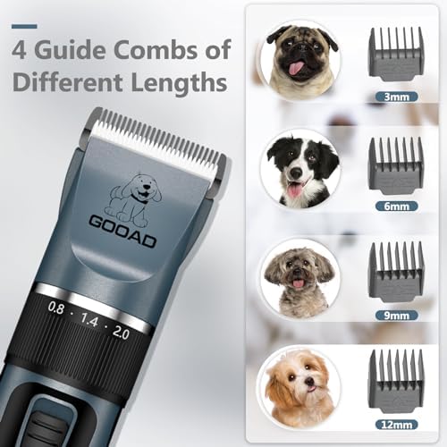 4 in 1 Dog Clippers Grooming Kit and Paw Trimmer for Thick Hair&Coats