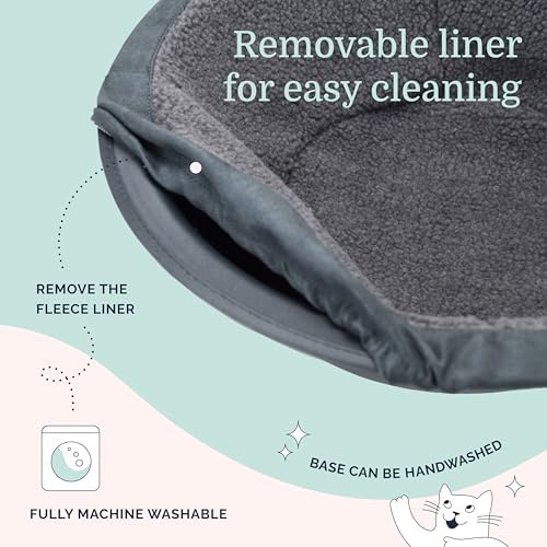 Hepper Cat Nest - Washable Cat Bed with Fleece Liner - Gray/Gray