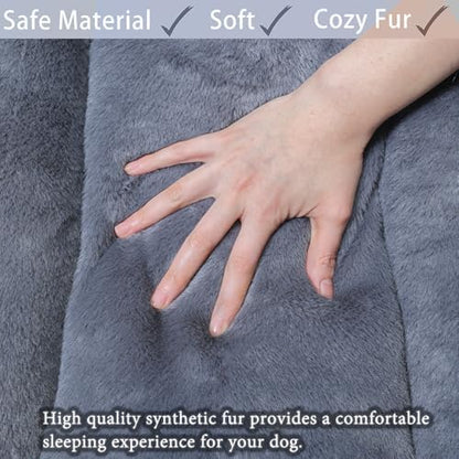 Dog Crate Bed for Extra Small Dogs Washable & Anti-Slip Ultra Soft Dog Beds Kennel Pad for Pets Cozy Sleeping Mat, Dark Grey 22inch