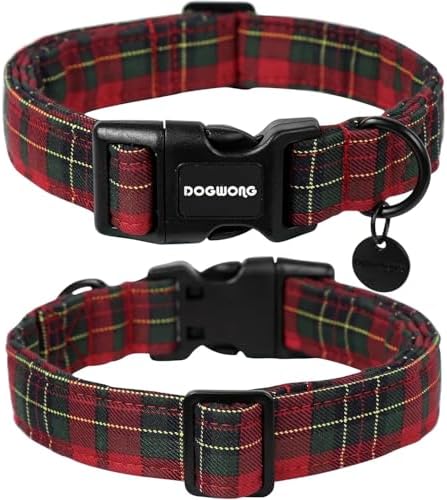 DOGWONG Cotton Christmas Dog Collar