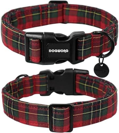 DOGWONG Cotton Christmas Dog Collar
