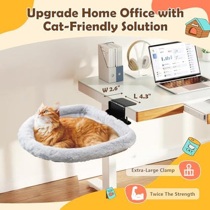 Extra-Sturdy Cat Desk Bed with Heavy-Duty Clamp