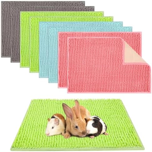 Barydat 8 Pcs 12x8'' Guinea Pig Cage Liner, Gray, Green, Pink, Blue