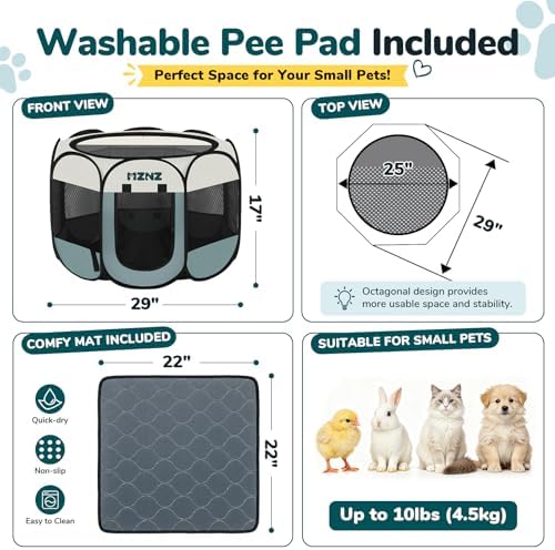 Dog Cat Small Animal Puppy Playpen Crate with Pee Pad, Small