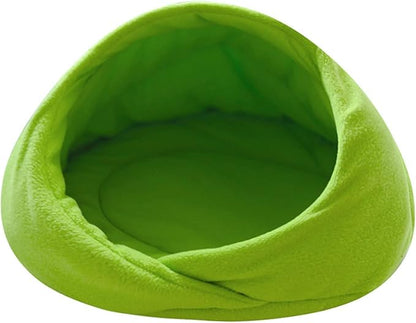 Pet Bed, Small Pet Animals Bed，Warm Cave Nest，Cozy Pet Bed，Kennel Teddy Small Winter Thickened Warm pet cat Litter Closed Four Seasons General cat Villa。 (Color : Green, Size : X-Small)